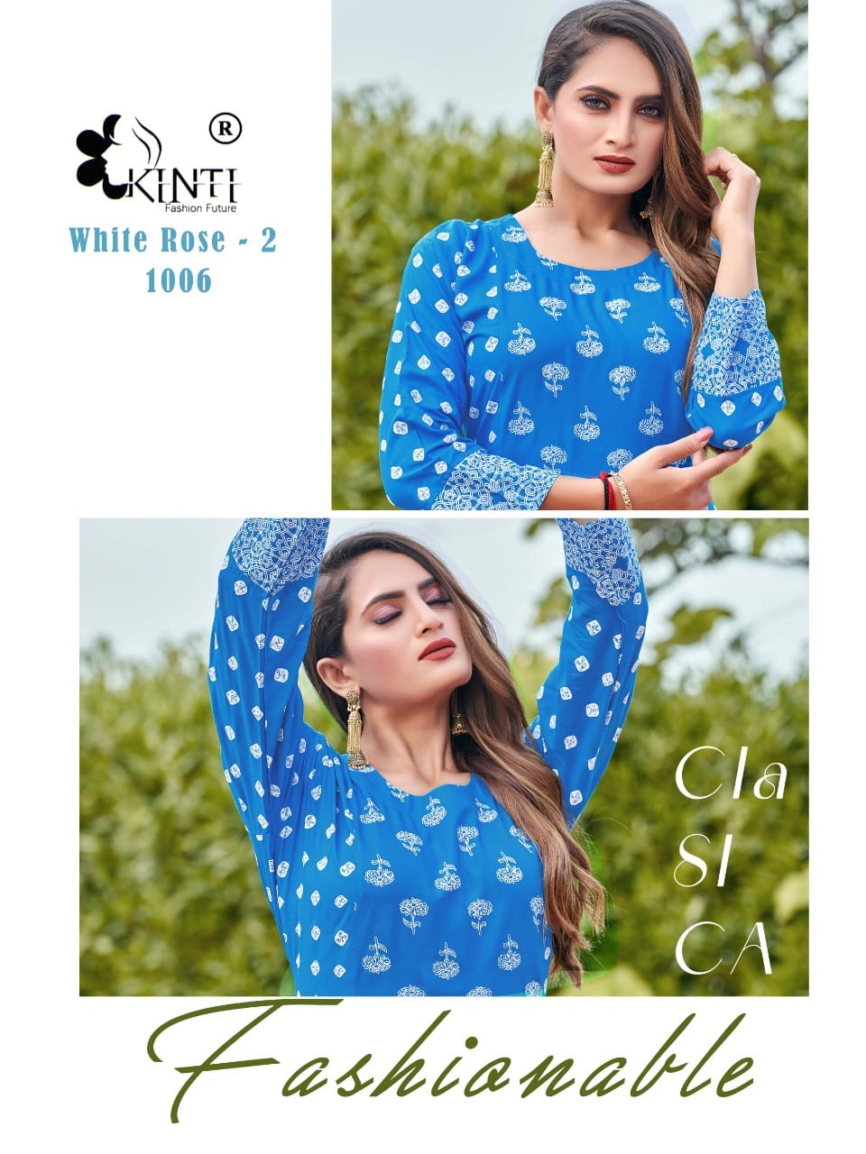 Kinti White Rose 1 Exclusive Wear Wholesale Kurti Collection